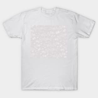 Grey and white pohutukawa pattern T-Shirt